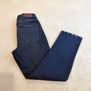 BDG Jeans Dillon Slim Straight High Rise Black Raw Hem Button Fly Raw Hem Sz 27